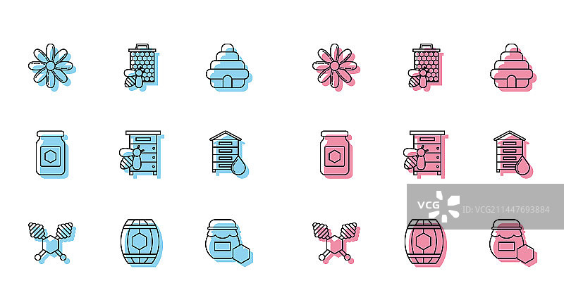 蜂蜜勺和木桶图片素材