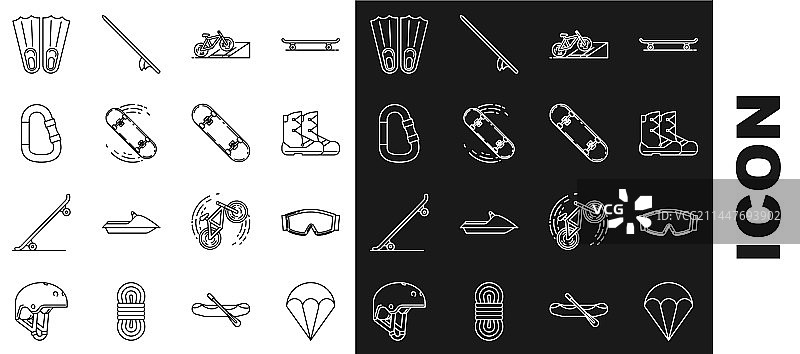 降落伞滑雪镜靴子自行车图片素材