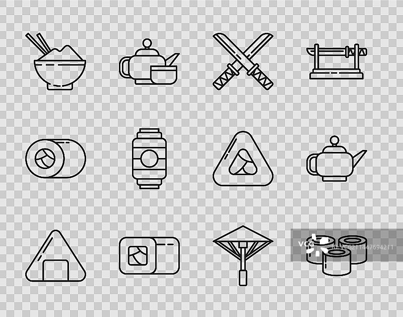 日式寿司：日本武士刀与米饭图片素材