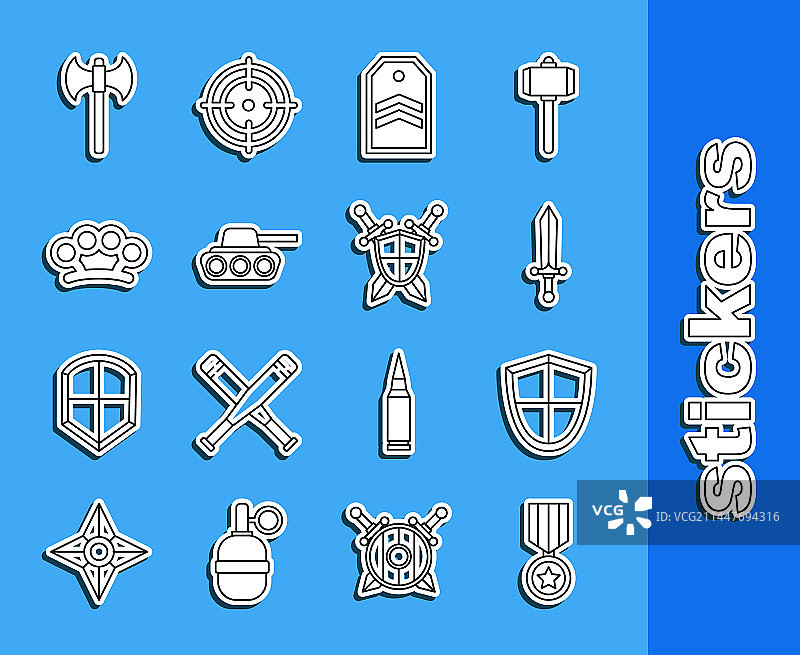 军事奖励勋章盾牌中世纪图片素材