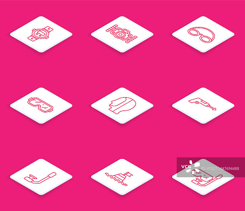 线条潜水手表照相机眼镜图片素材