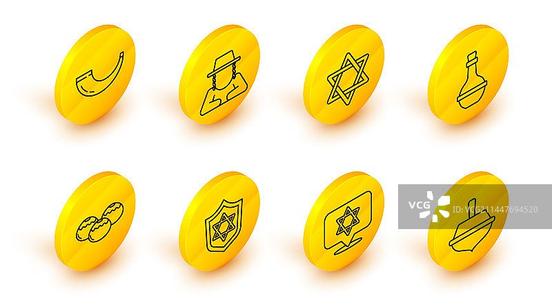 光明节陀螺大卫之星盾牌图片素材