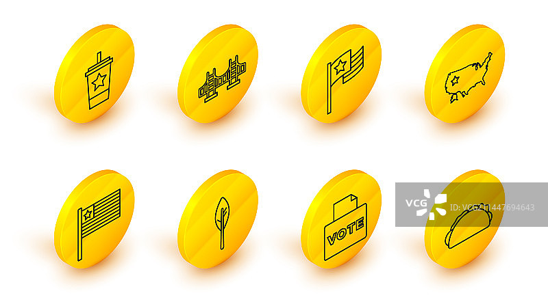 印度投票箱墨西哥卷饼线条插画图片素材