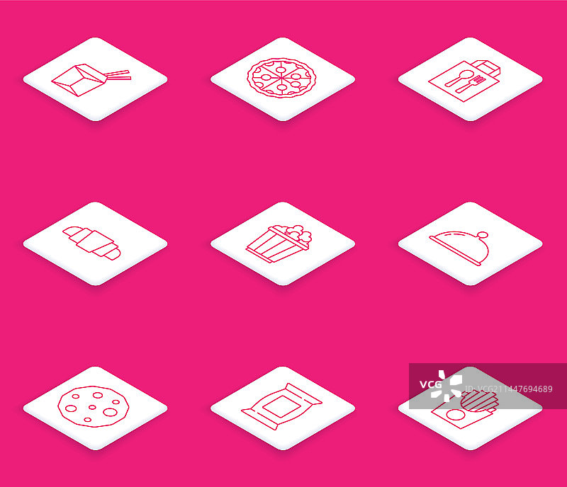 亚洲面条和筷子与披萨图片素材