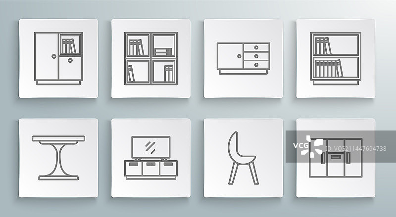 圆桌书架与电视柜图片素材