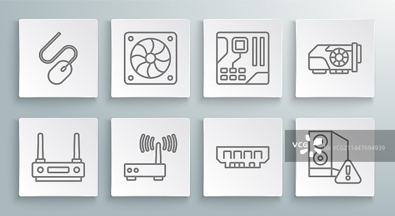 路由器、Wi-Fi信号和电脑散热器图片素材