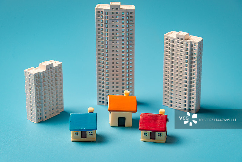 城中村改造政策创业图片：房子模型 楼房模型图片素材
