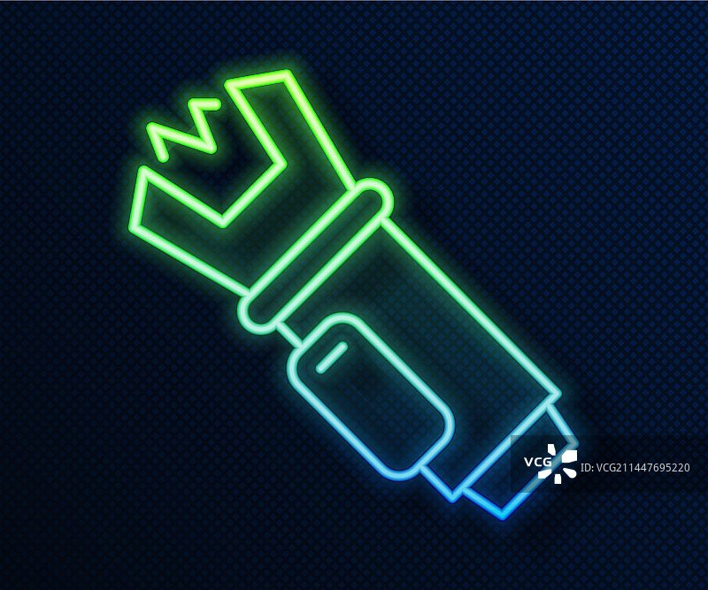 发光霓虹线警用电击枪图标图片素材