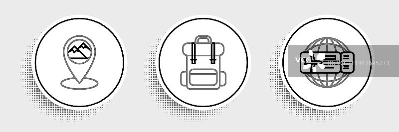 山峰地图指针机票系列图片素材