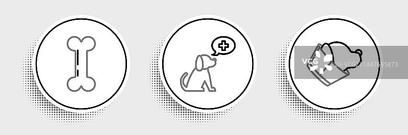 兽医诊所符号、狗骨头线条素材图片素材