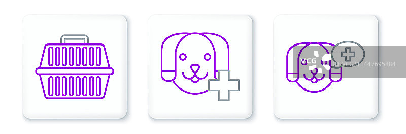 兽医诊所宠物携带箱线条符号设计图片素材