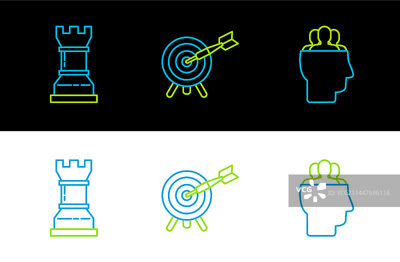 项目团队基础线条与商业战略图片素材
