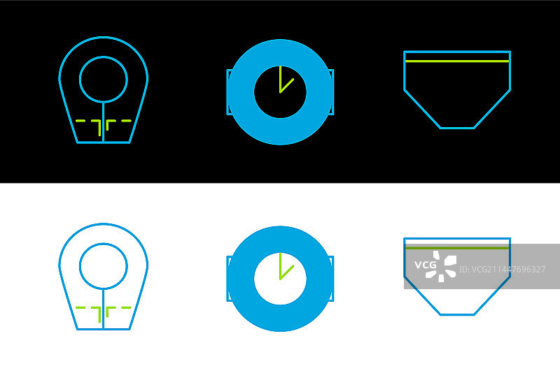 泳裤、潜水帽和手表图片素材
