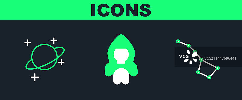 大熊星座行星线条组合图片素材