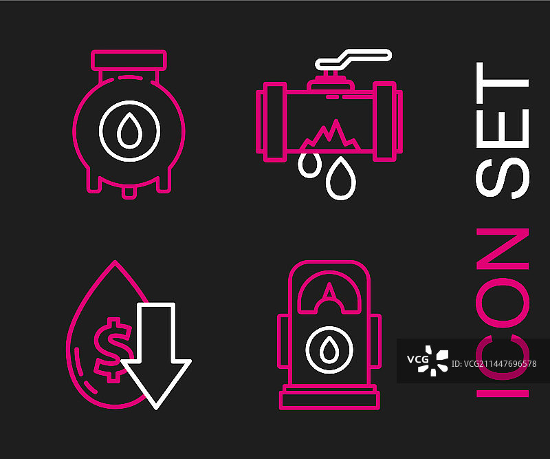 加油站原油滴落线条组合图片素材