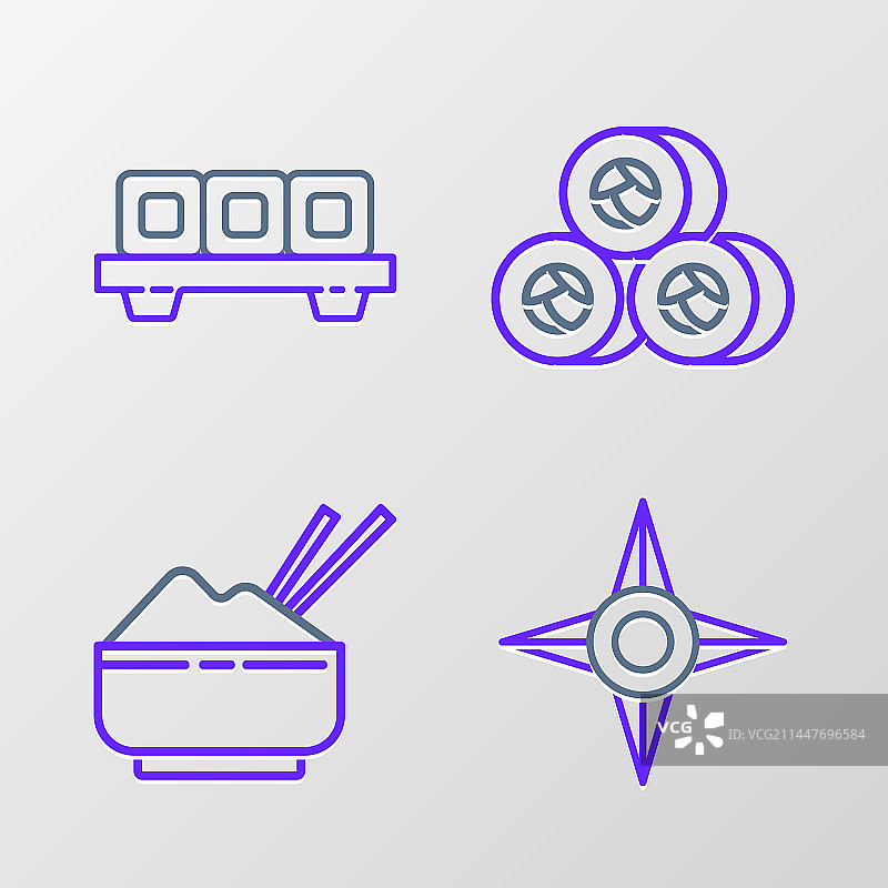日式忍者手里剑米饭碗图片素材