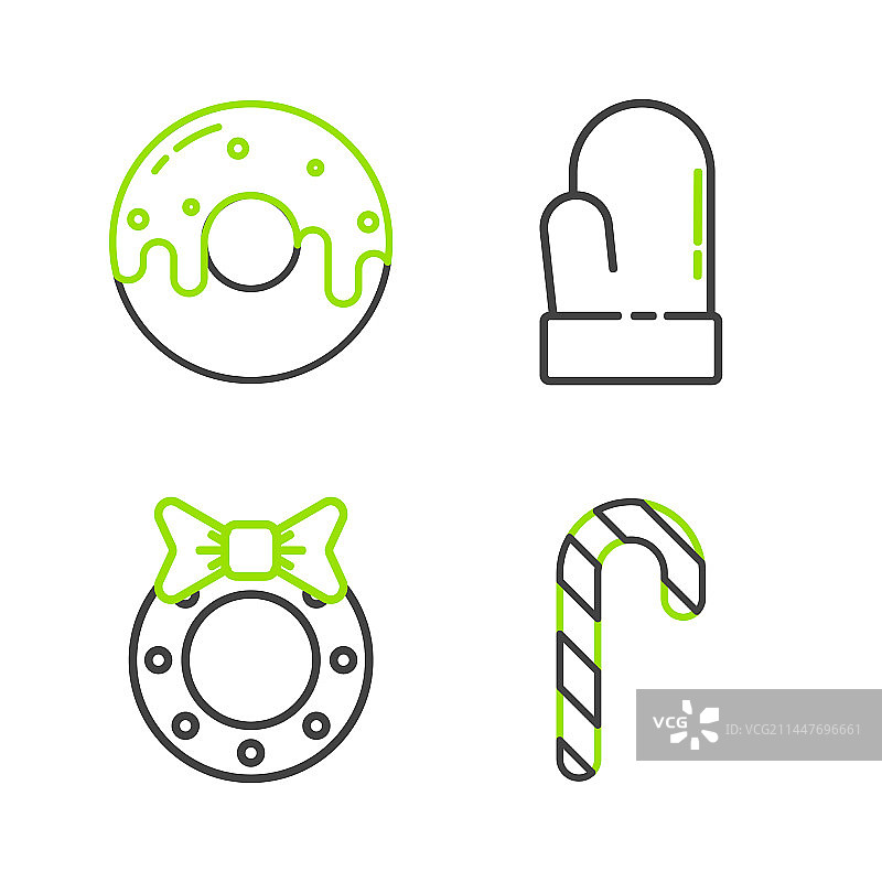 圣诞节糖果手杖条纹花环图片素材