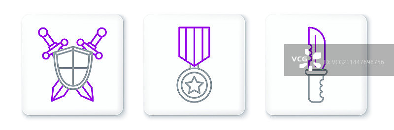 线稿军刀中世纪盾牌图片素材