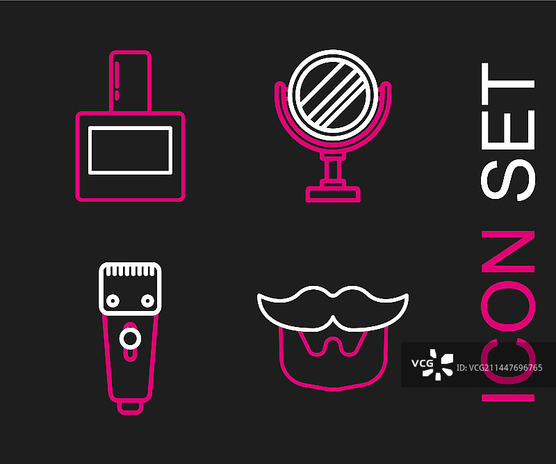 胡须和头发的线条素材图片素材