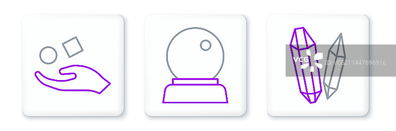 魔法石线条：悬浮魔方图片素材