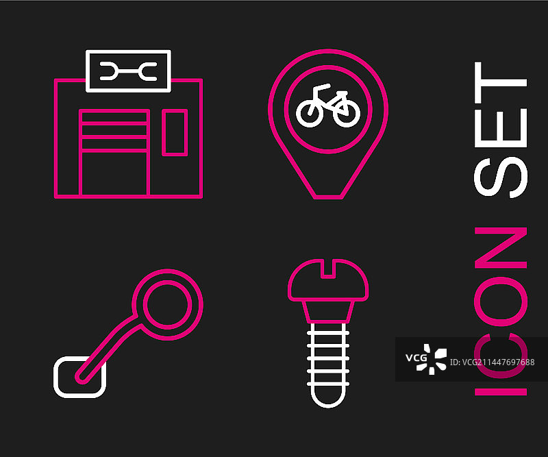 金属螺丝自行车后视镜组合图片素材