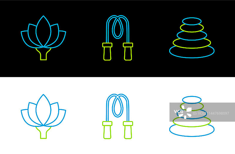 热石莲花跳跃套装图片素材