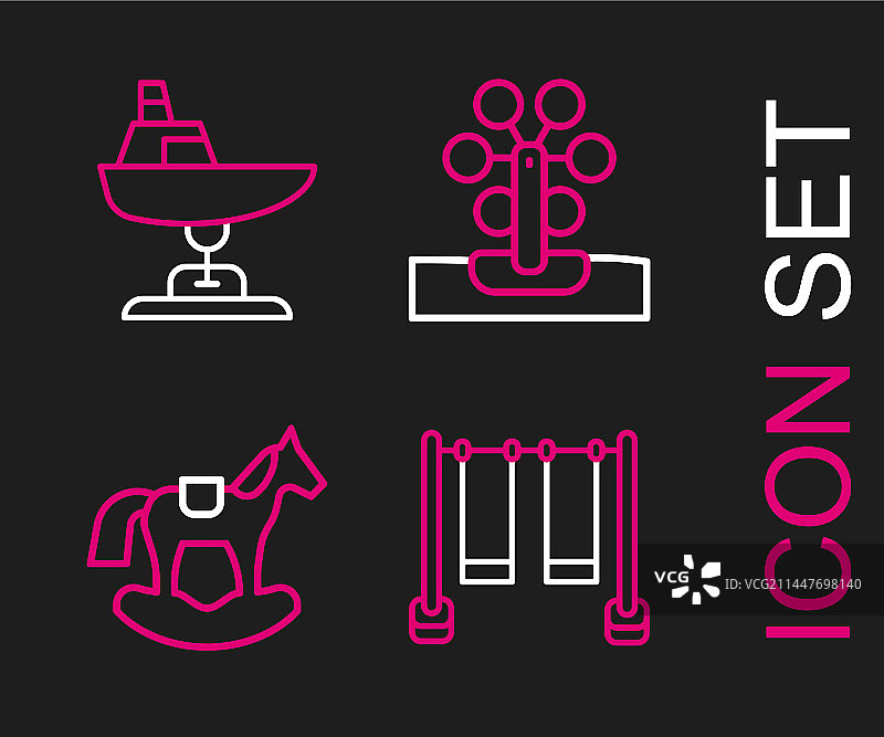 线条双人秋千马鞍摩天轮图片素材