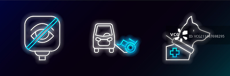 导盲犬残疾人用车线条设计图片素材