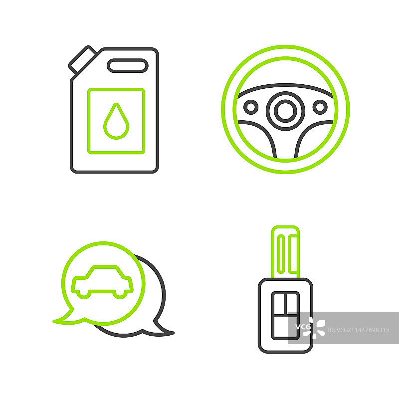 带遥控转向汽车钥匙线条组合图片素材