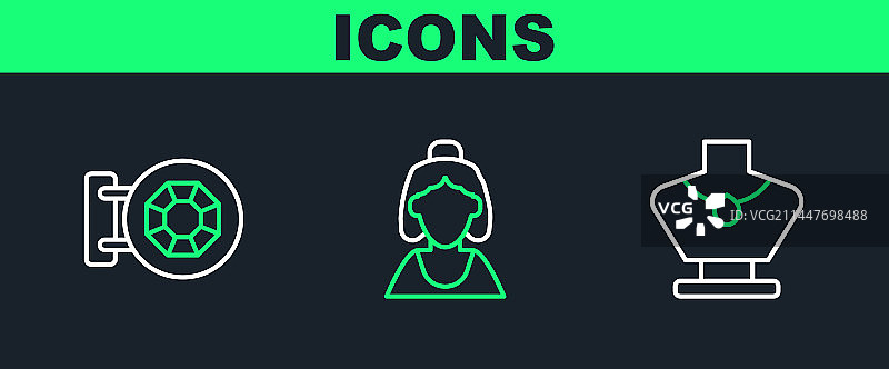 人体模型上的项链珠宝店线条组合图片素材