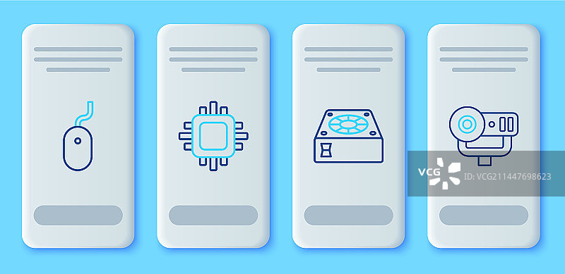 带有CPU电脑散热器的处理器图标图片素材