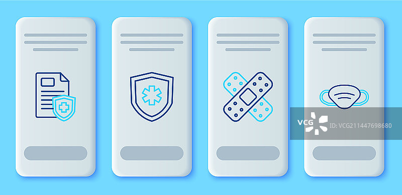 人寿保险绷带石膏线条组合图片素材