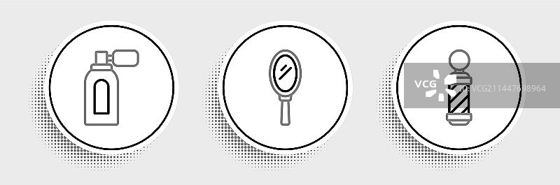 经典理发店的柱子和须后水图片素材