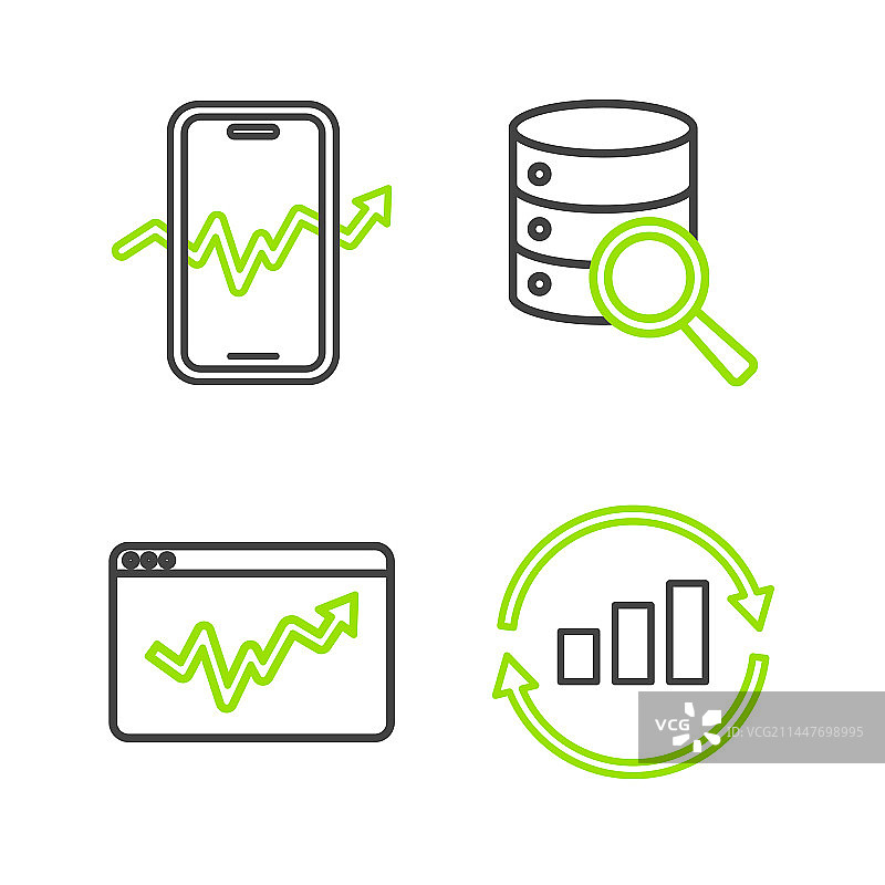 线条元素：图表、信息图、服务器图片素材