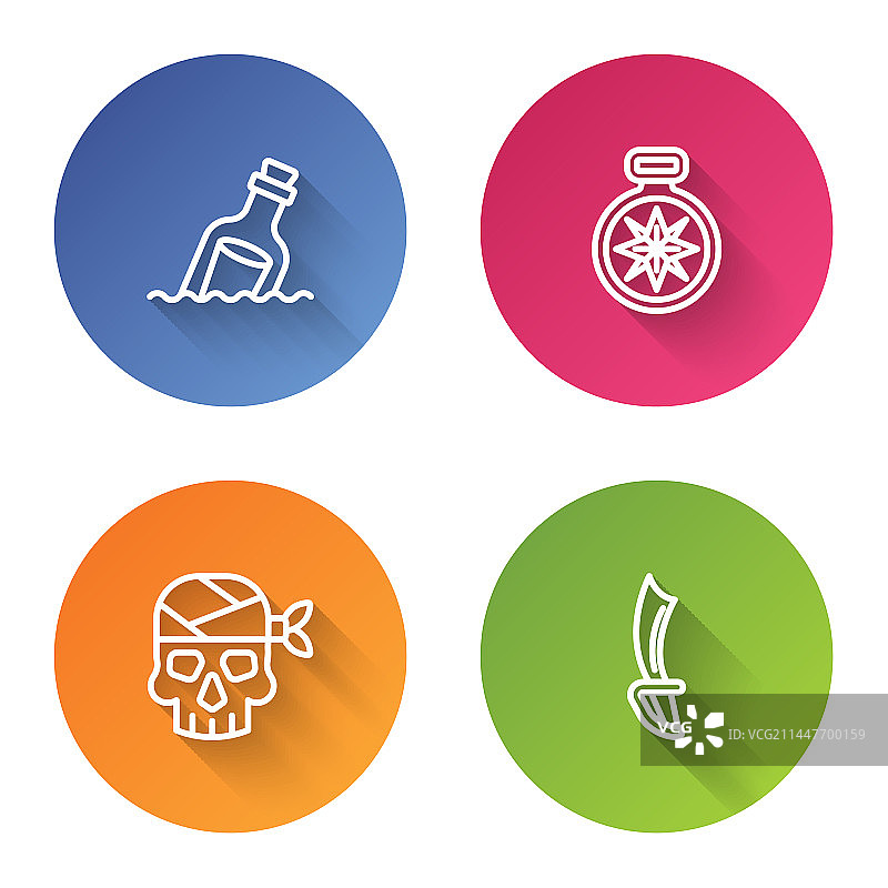 漂流瓶指南针组合图片素材