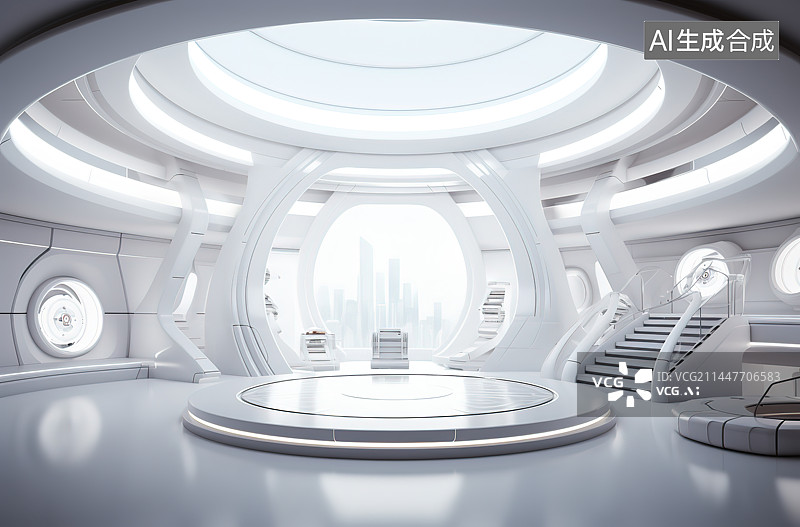 【AI数字艺术】现代建筑室内空间图片素材