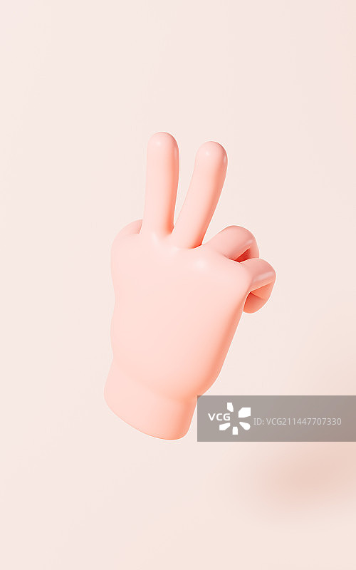 卡通手势社交图3D渲染图片素材