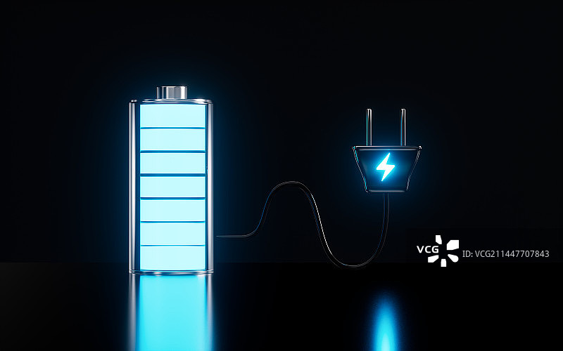 电池与插头3D渲染图片素材