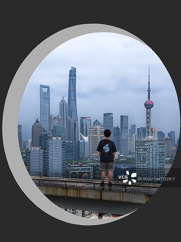 我与上海合影图片素材