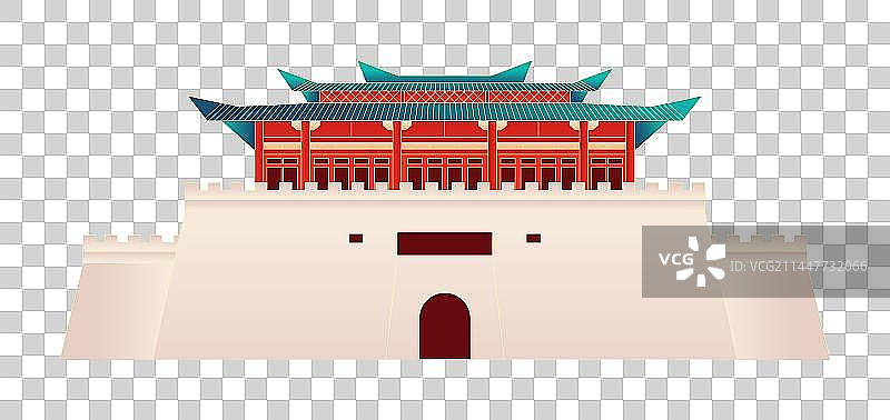 南昌城市地标建筑插画图片素材