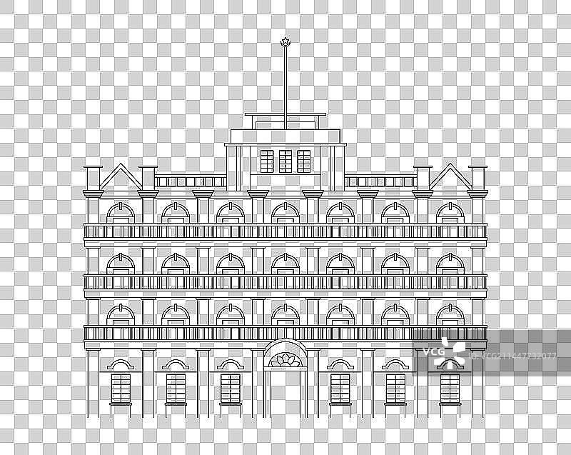 南昌城市地标建筑插画图片素材