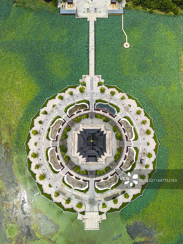 苏州重元寺水月观音美景航拍（阳澄湖）图片素材