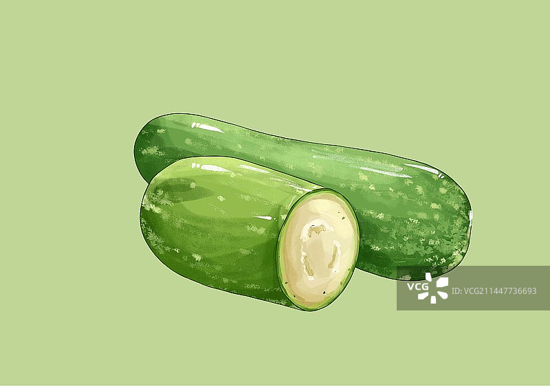 谷雨节气蔬菜插画冬瓜图片素材