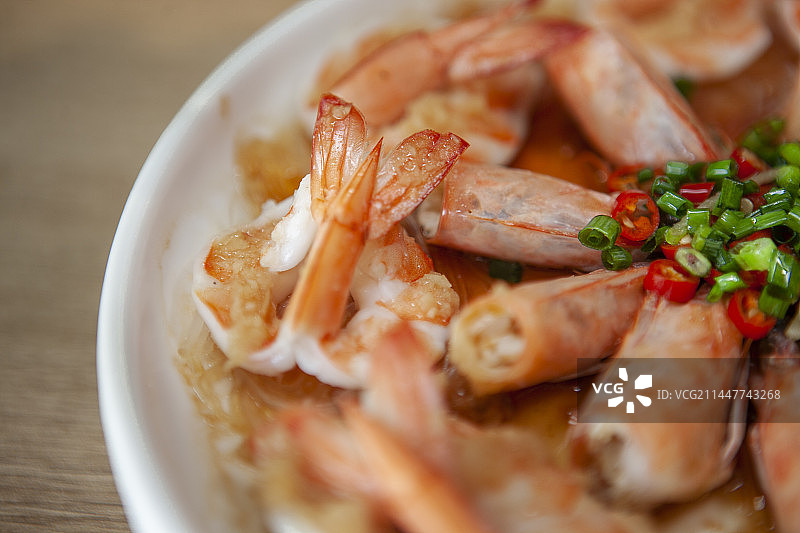 蒜蓉开边虾，蒜蓉粉丝虾，蒜蓉开背虾，蒜蓉虾，蒜蓉大虾，熟虾，一盘虾，一盘开背虾，蒸菜，家常菜，大众菜图片素材