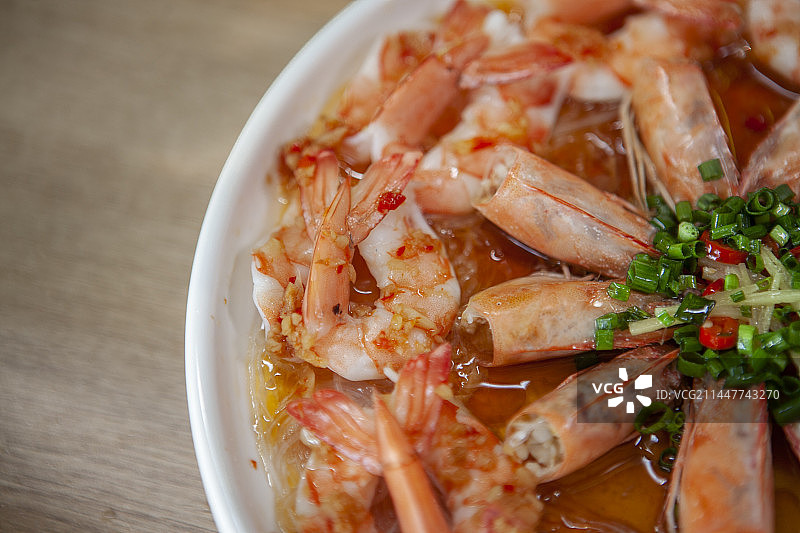 蒜蓉开边虾，蒜蓉粉丝虾，蒜蓉开背虾，蒜蓉虾，蒜蓉大虾，熟虾，一盘虾，一盘开背虾，蒸菜，家常菜，大众菜图片素材