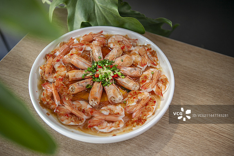 蒜蓉开边虾，蒜蓉粉丝虾，蒜蓉开背虾，蒜蓉虾，蒜蓉大虾，熟虾，一盘虾，一盘开背虾，蒸菜，家常菜，大众菜图片素材