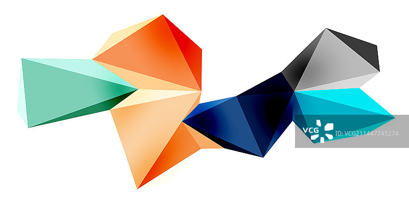 3d低多边形三角形设计元素图片素材