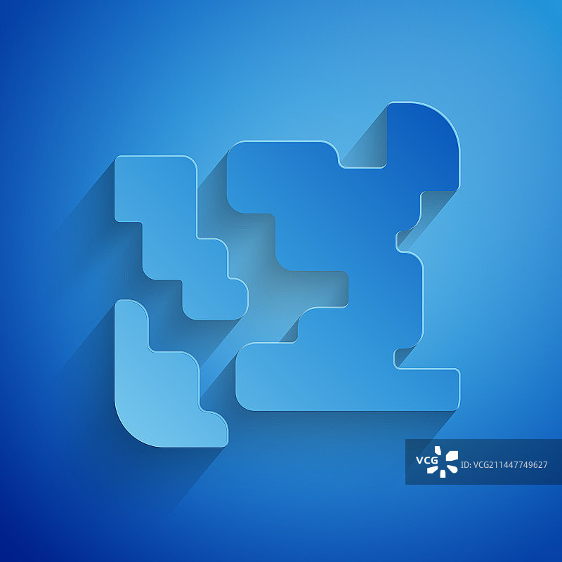 蓝色背景上的剪纸风格气体图标图片素材