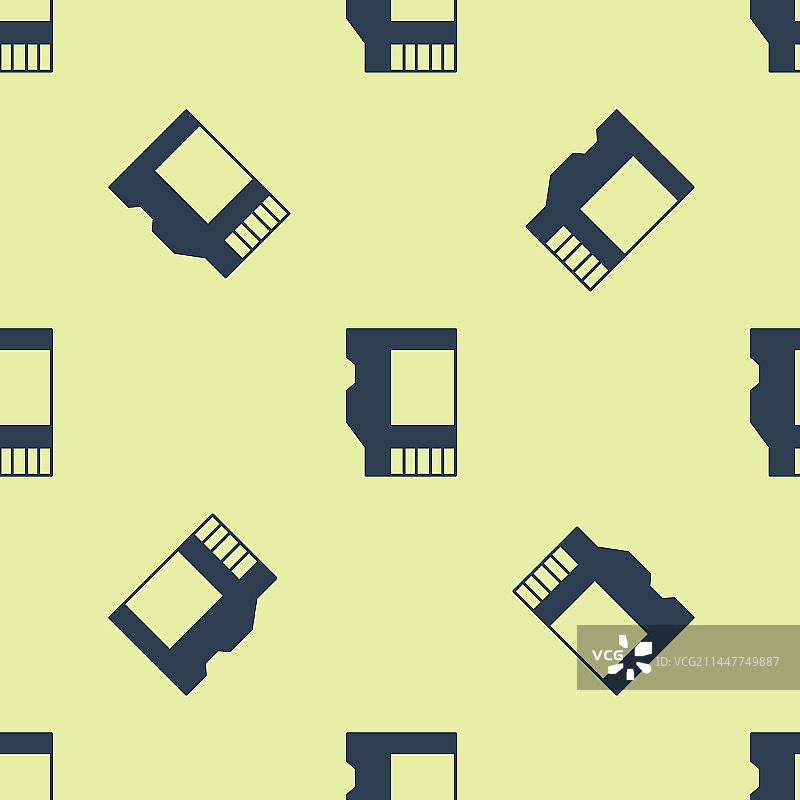 蓝色SD卡图标隔离的无缝图案图片素材