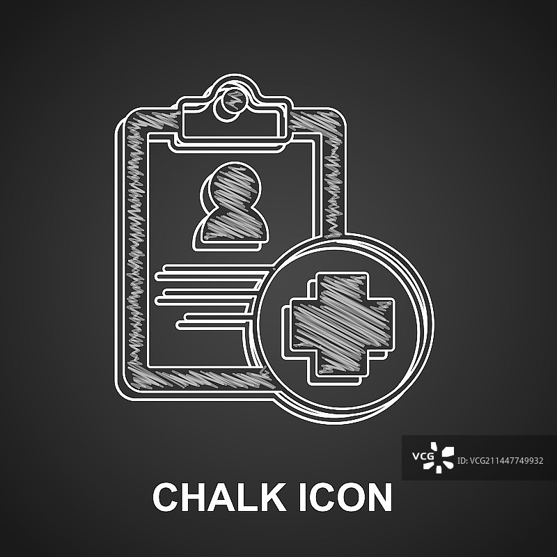 粉笔医疗剪贴板临床记录图标图片素材